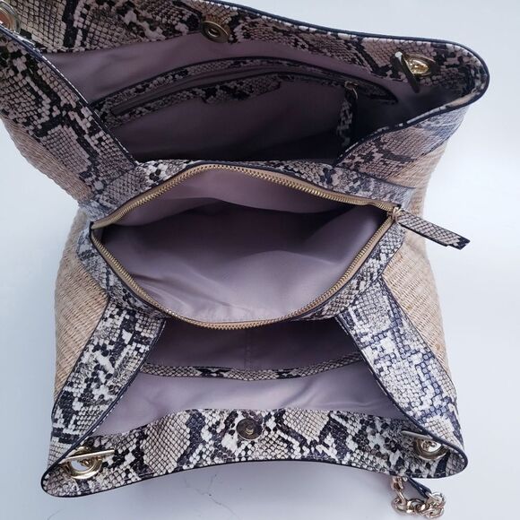Nine West Snake Print and Raffia Carryall - Picture 5 of 7